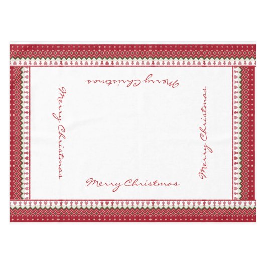 北欧ニットスカンジハイゲエンジェルハートクリスマス テーブルクロス (正面(横))