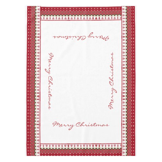 北欧ニットスカンジハイゲエンジェルハートクリスマス テーブルクロス (正面)