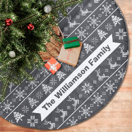 北欧ニットモダン醜いセーターの黒板の名前 フリース ツリースカート