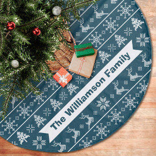 北欧ニット醜いセーターモダンネイビーホワイト名 フリース ツリースカート