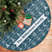 北欧ニット醜いセーターモダンネイビーホワイト名 フリース ツリースカート