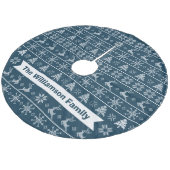 北欧ニット醜いセーターモダンネイビーホワイト名 フリース ツリースカート (アングル)