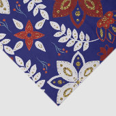 北欧ネイビーフローラリーフ水彩フォークアート 薄葉紙 (詳細)