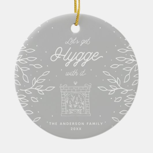 北欧ハイゲPHOTOスカンジナビアモダンのダスティグレイ セラミックオーナメント (正面)