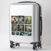 北欧ハロウィンステッカーセット – 各種デザイン シール (スーツケース)