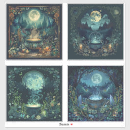 北欧ハロウィンステッカーセット – 魔女の大釜 シール