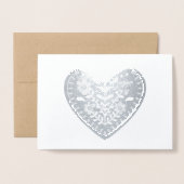 北欧ハートフォイルカード 箔カード (封筒付き正面)