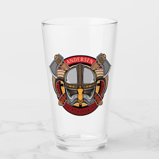 北欧バイキング戦士アックスノーザーメンパーソナライズされた タンブラーグラス (正面)