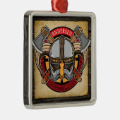 北欧バイキング戦士アックスノーザーメンパーソナライズされた メタルオーナメント (右)