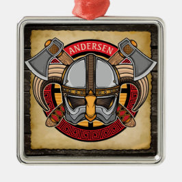 北欧バイキング戦士アックスノーザーメンパーソナライズされた メタルオーナメント
