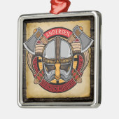 北欧バイキング戦士アックスノーザーメンパーソナライズされた メタルオーナメント (左)