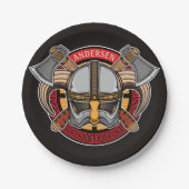 北欧バイキング戦士 ノース人 アックス 北欧人 ペーパープレート (正面)