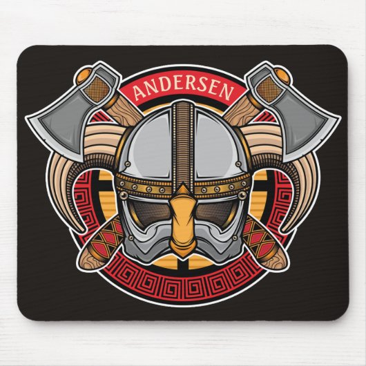 北欧バイキング戦士ADD NAME Norse Ax Norsemen マウスパッド (正面)