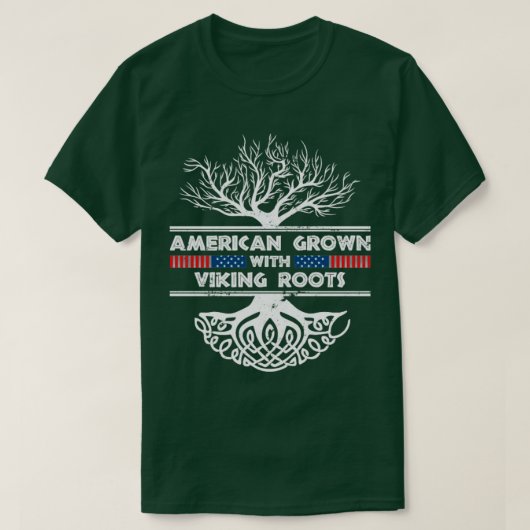 北欧バイキング根で栽培されたアメリカ人 Tシャツ (デザイン正面)