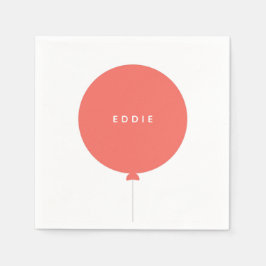 北欧バルーン |コーラルピンクの誕生日パーティー スタンダードカクテルナプキン