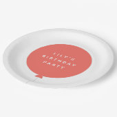 北欧バルーン |コーラルピンクの誕生日パーティー ペーパープレート (アングル)