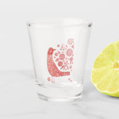 北欧バードアート ショットグラス (正面)