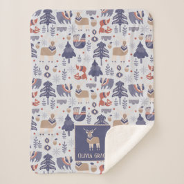 北欧パターパーソナライズされたン シェルパブランケット