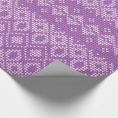 北欧パターンクリスマスのプレゼントの覆い/紫色 ラッピングペーパー (角)