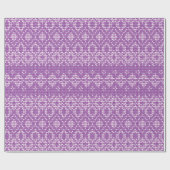 北欧パターンクリスマスのプレゼントの覆い/紫色 ラッピングペーパー (フラット)