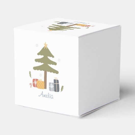 北欧パーソナライズされたのクリスマスツリーギフト フェイバーボックス (裏面サイド)