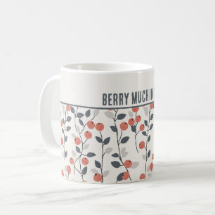 北欧パーソナライズされたの「Berry Much in Love」 コーヒーマグカップ