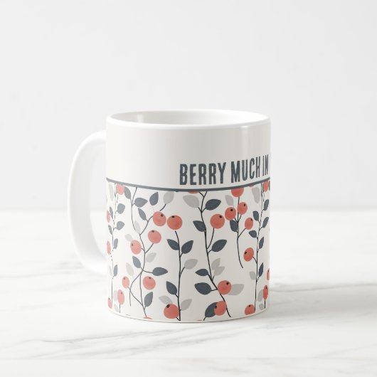 北欧パーソナライズされたの「Berry Much in Love」 コーヒーマグカップ (正面左)