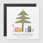 北欧パーソナライズされたクリスマスホリデー磁気カード (正面/裏面)