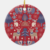 北欧パーソナライズされたクリスマス セラミックオーナメント (裏面)