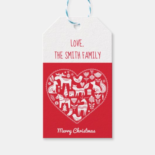 北欧パーソナライズされた動物の贈り物ラベル ギフトタグ (正面)