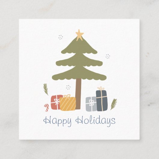 北欧パーソナライズされた式クリスマス スクエア名刺 (裏面)