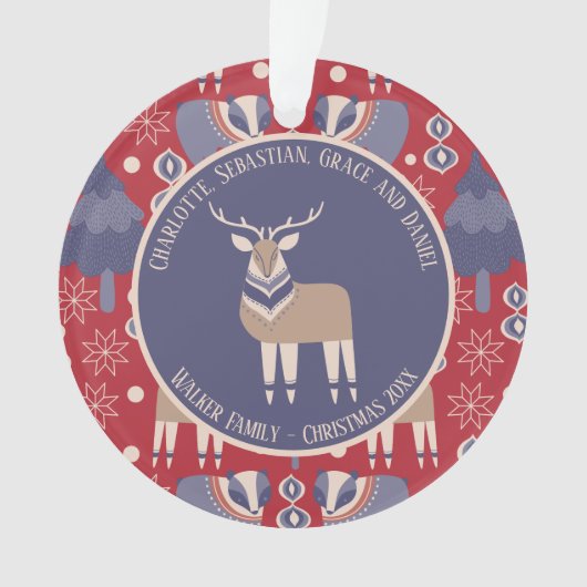 北欧パーソナライズされた聖降誕祭 オーナメント (正面)