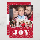 北欧フェアアイルJoyフォトコラージュクリスマス シーズンカード (正面/裏面)