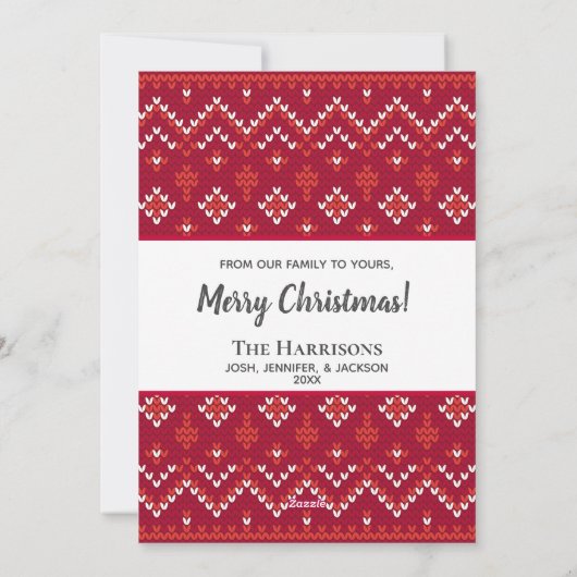 北欧フェアアイルJoyフォトコラージュクリスマス シーズンカード (裏面)