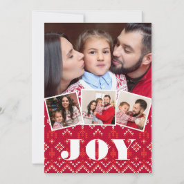 北欧フェアアイルJoyフォトコラージュクリスマス シーズンカード
