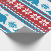 北欧フェア島トリケラトプス恐竜のセーター ラッピングペーパー (角)