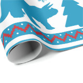 北欧フェア島トリケラトプス恐竜のセーター ラッピングペーパー (ロールコーナー)