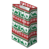 北欧フェア島ブロントサウルス恐竜のセーター スモールペーパーバッグ (裏面アングル)