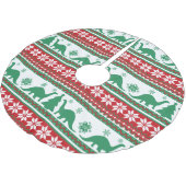 北欧フェア島ブロントサウルス恐竜のセーター ブラッシュドポリエステルツリースカート (アングル)