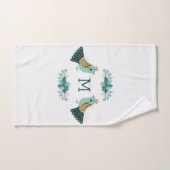 北欧フォークの鳥花モチーフ バスタオルセット (ハンドタオル)