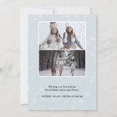 北欧フォークアートの赤い花の2つの写真のクリスマス シーズンカード (裏面)