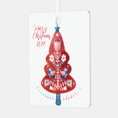 北欧フォークアートクリスマスツリー メタルオーナメント (正面左)