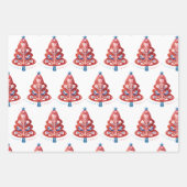 北欧フォークアートクリスマスツリー ラッピングペーパーシート (正面2)