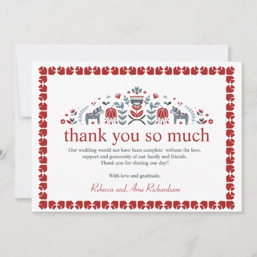 北欧フォークアートダラホーススカンジナビア写真 シーズンカード (正面)