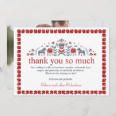 北欧フォークアートダラホーススカンジナビア写真 シーズンカード (正面/裏面)