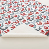 北欧フォークアートバードパターン シェルパブランケット (3/4)