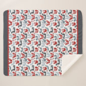 北欧フォークアートバードパターン シェルパブランケット (正面(横))