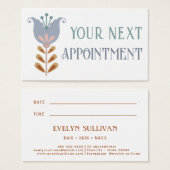 北欧フォークアートフラワーアポイントメントカード (正面&裏面)