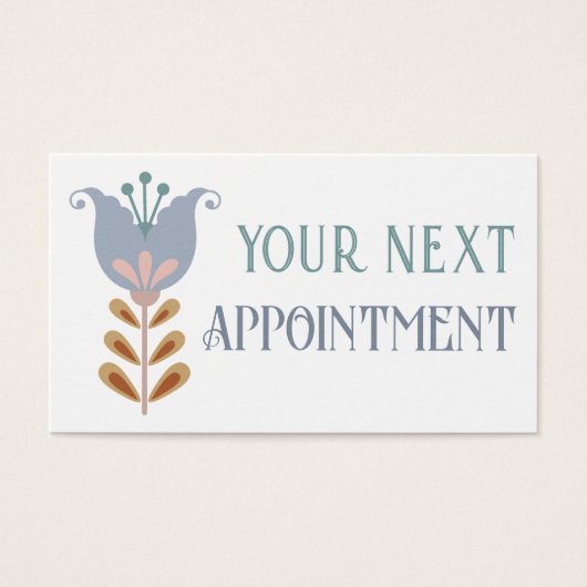 北欧フォークアートフラワーアポイントメントカード (正面)