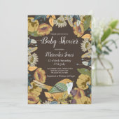 北欧フォークアートフローラバードベビーシャワー 招待状 (スタンド正面)